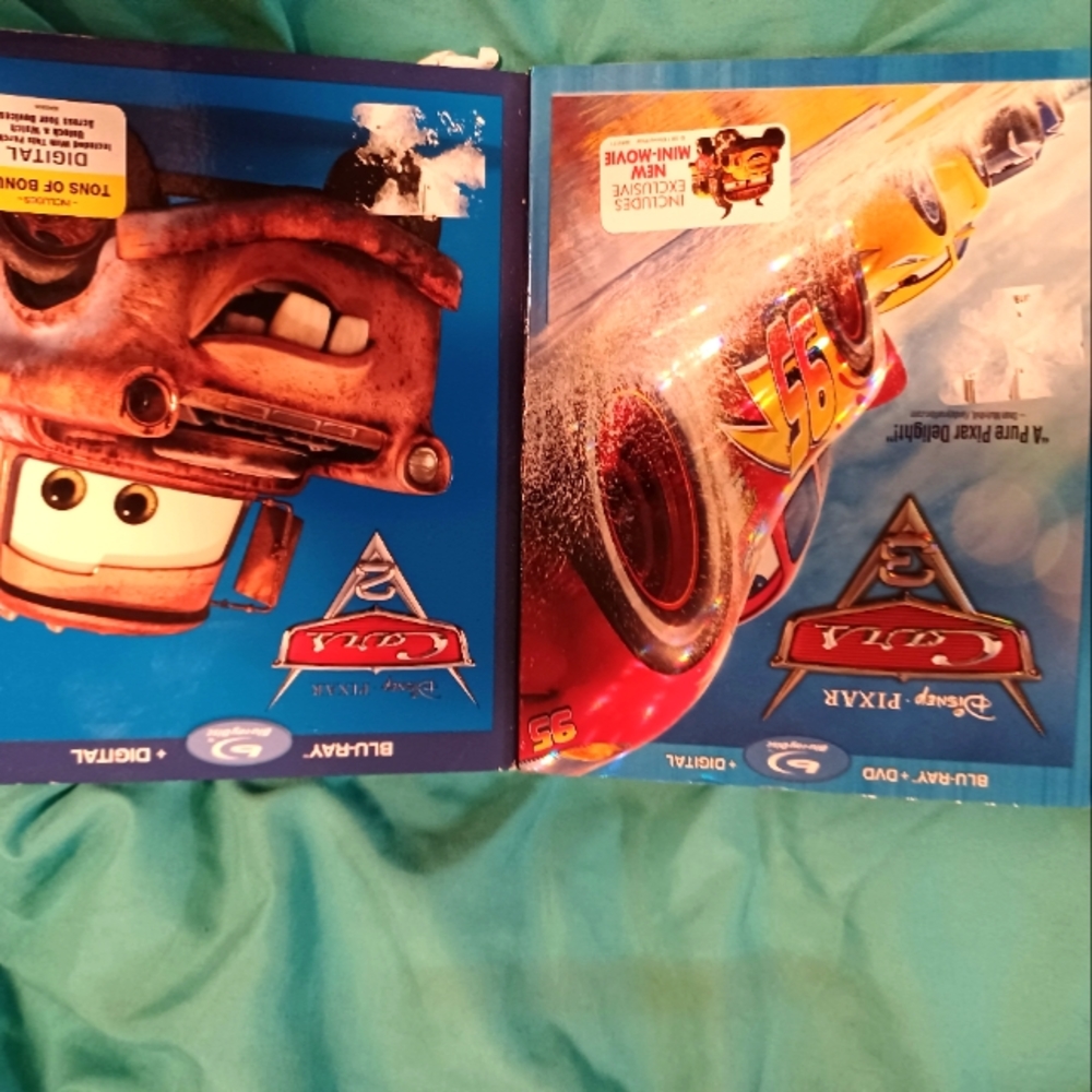Blueray and dvd cars 2 and 3